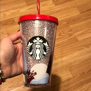 Starbucks Holiday Grande Plastic Cup with Straw